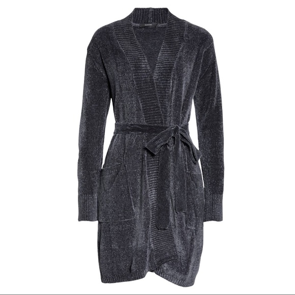 Natori Tranquility Chenille Short Robe in Gray - Picture 2 of 9